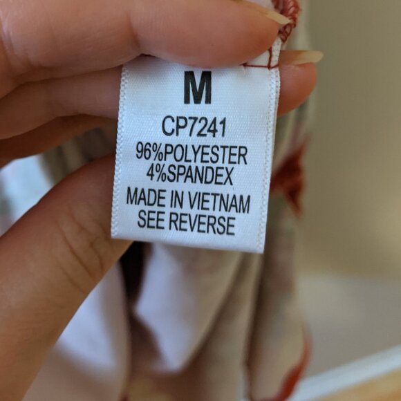 Cleo Red Floral T Shirt Dress Soft Summer Stretch Bodycon Cottage Size M - Picture 8 of 9